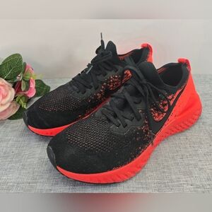 Nike Epic React Flyknit 2 Size 10 Orange/Black Athletic Shoes Men